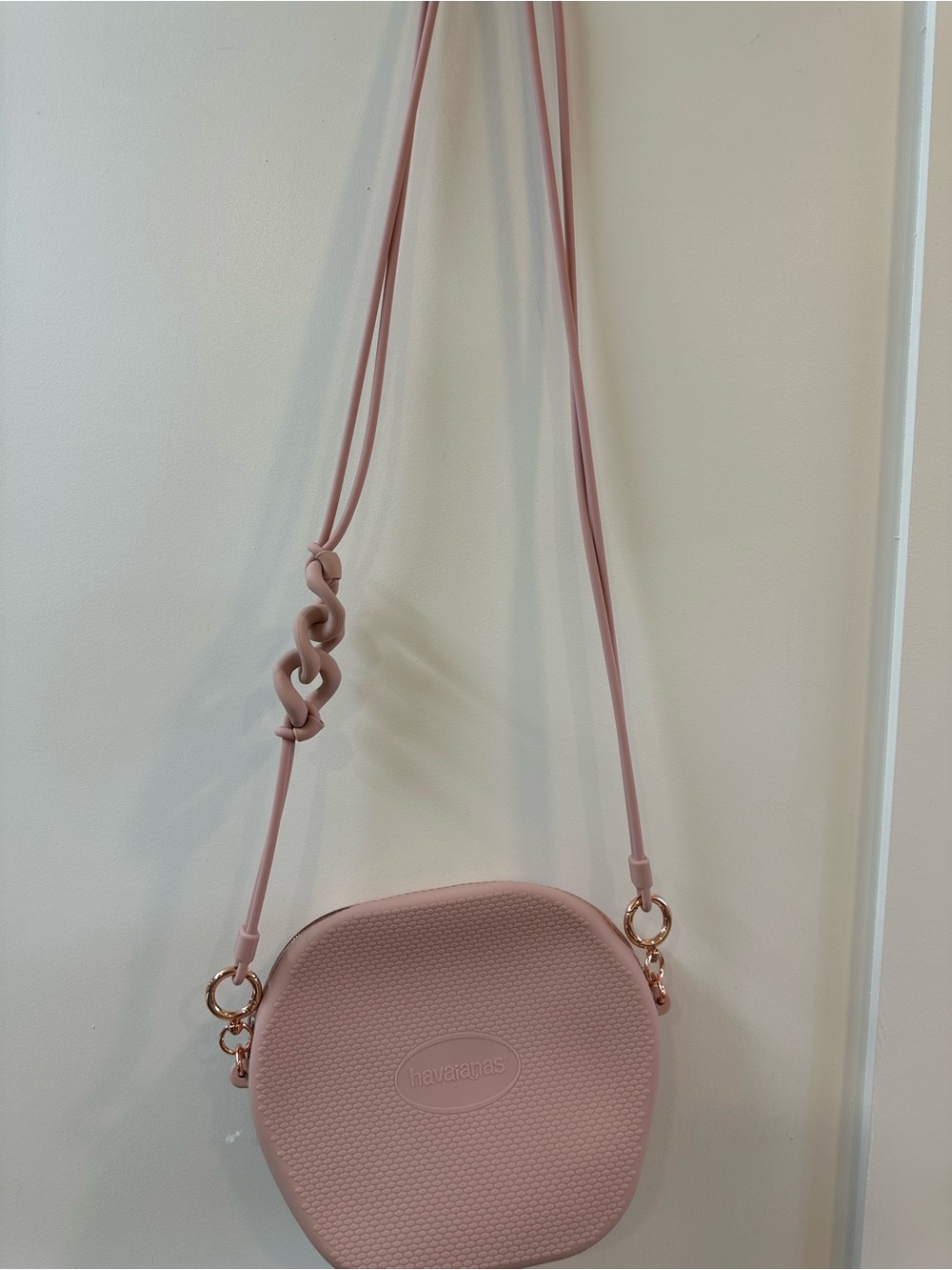 Havaianas Dusty Pink Silicone Crossbody Bag with Knot Strap